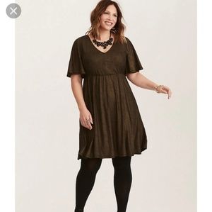 Gold shimmer skater dress...barely worn